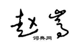 朱锡荣赵嵩草书个性签名怎么写