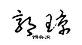 朱锡荣郭琼草书个性签名怎么写