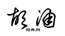 朱锡荣胡涌草书个性签名怎么写