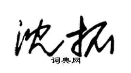 朱锡荣沈拓草书个性签名怎么写