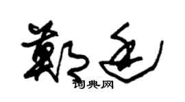 朱锡荣郑廷草书个性签名怎么写