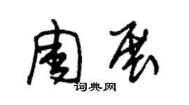 朱锡荣周展草书个性签名怎么写