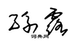 朱锡荣孙露草书个性签名怎么写