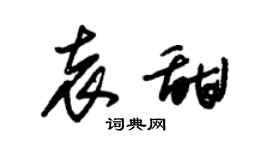 朱锡荣袁甜草书个性签名怎么写