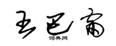 朱锡荣王巴雷草书个性签名怎么写