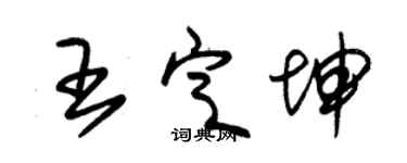 朱锡荣王定坤草书个性签名怎么写