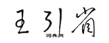 骆恒光王引省草书个性签名怎么写