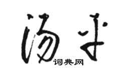 骆恒光汤平草书个性签名怎么写