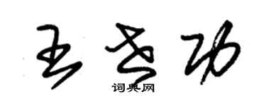 朱锡荣王世功草书个性签名怎么写