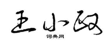 曾庆福王小政草书个性签名怎么写