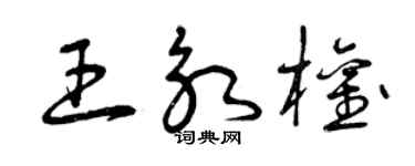 曾庆福王永权草书个性签名怎么写