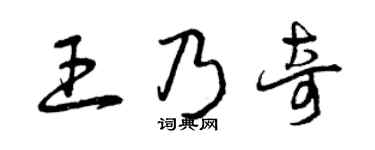 曾庆福王乃奇草书个性签名怎么写