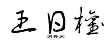 曾庆福王日权草书个性签名怎么写