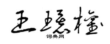 曾庆福王环权草书个性签名怎么写