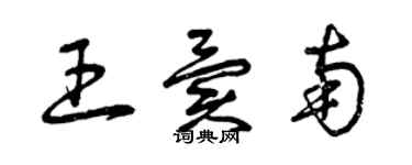 曾庆福王异南草书个性签名怎么写