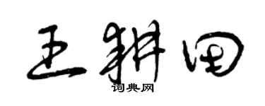 曾庆福王耕田草书个性签名怎么写