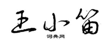 曾庆福王小笛草书个性签名怎么写