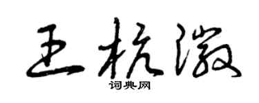 曾庆福王杭徽草书个性签名怎么写