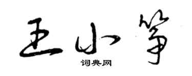 曾庆福王小筝草书个性签名怎么写