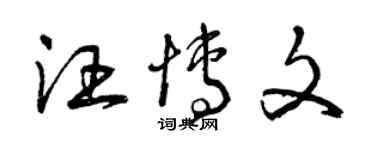 曾庆福汪博文草书个性签名怎么写