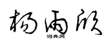 曾庆福杨雨欣草书个性签名怎么写