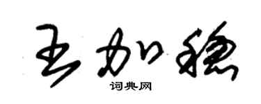 朱锡荣王加稳草书个性签名怎么写