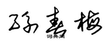 朱锡荣孙春梅草书个性签名怎么写