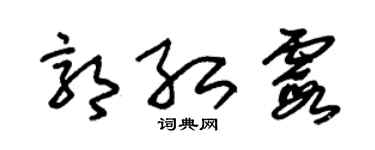 朱锡荣郭红霞草书个性签名怎么写