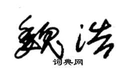 朱锡荣魏浩草书个性签名怎么写