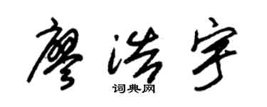 朱锡荣廖浩宇草书个性签名怎么写