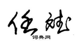 朱锡荣任斌草书个性签名怎么写