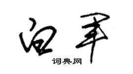 朱锡荣白军草书个性签名怎么写