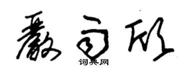 朱锡荣严雨欣草书个性签名怎么写