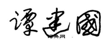 朱锡荣谭建国草书个性签名怎么写