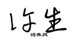 曾庆福许生草书个性签名怎么写