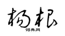 曾庆福杨根草书个性签名怎么写