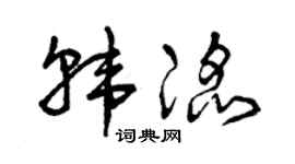 曾庆福韩滔草书个性签名怎么写