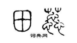 陈声远田蕊篆书个性签名怎么写