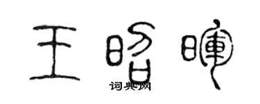 陈声远王昭晖篆书个性签名怎么写