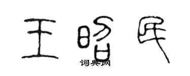 陈声远王昭民篆书个性签名怎么写