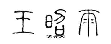 陈声远王昭雨篆书个性签名怎么写