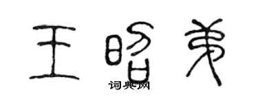 陈声远王昭弟篆书个性签名怎么写