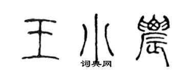 陈声远王小农篆书个性签名怎么写