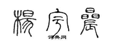 陈声远杨宇晨篆书个性签名怎么写