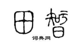 陈声远田智篆书个性签名怎么写