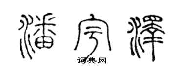 陈声远潘宇泽篆书个性签名怎么写