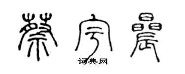 陈声远蔡宇晨篆书个性签名怎么写