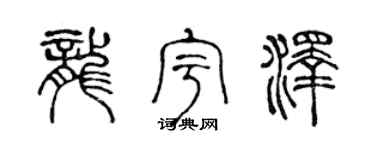 陈声远龙宇泽篆书个性签名怎么写