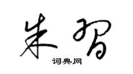 梁锦英朱习草书个性签名怎么写