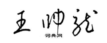 梁锦英王帅龙草书个性签名怎么写